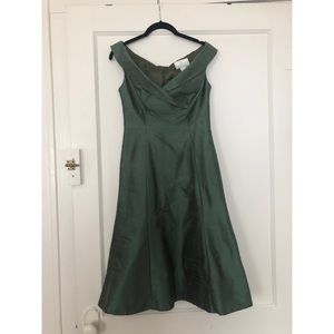 Vintage Emerald Green Silk Dress